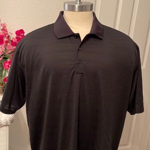 NWOT Mens ADIDAS “CLIMATELITE” Textured Golf shirt! Size 2XL. Black. EXCELLENT!